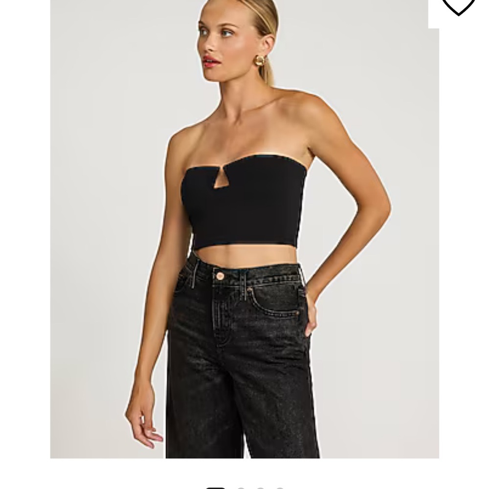 Express Women's Black Tube Crop Top